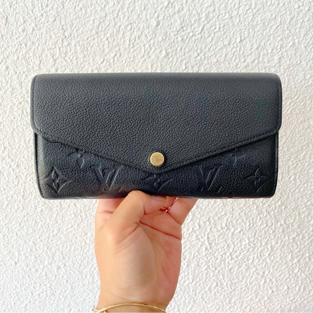 Louis Vuitton Black Empreinte Sarah Wallet